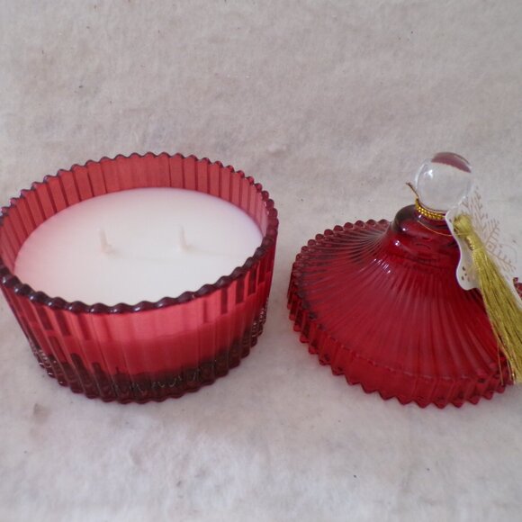 Bloom & Prosper Cinnamon Spice Candle In Beautiful Ruby Glass Jar - Picture 5 of 5